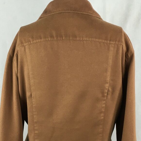 Marisa Minicucci Shirt Womens Sz 6 Brown Faux Suede Long Sleeve Button Up - Picture 4 of 8